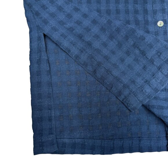 Women's J. JILL "Move Over Ina" Cotton Gauzy‎ Navy Button Down Tunic | Size MP - Picture 4 of 9